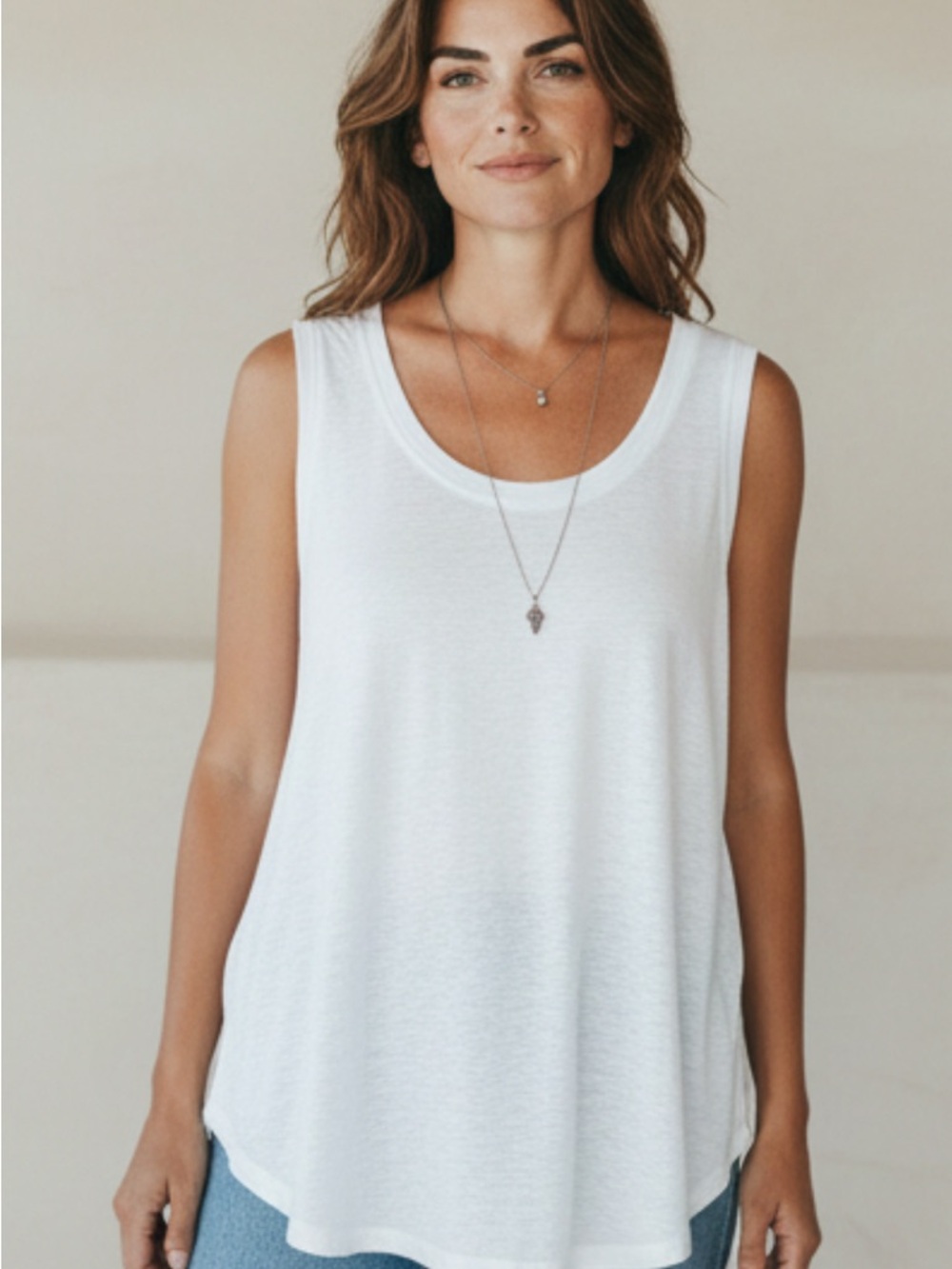 NWT LOFT 100% linen Tank top with cuffed sleeves Classic Timeless Coastal Summer